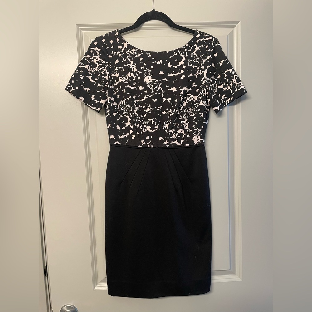 Tahari Chic Black and White Women's Midi Dress